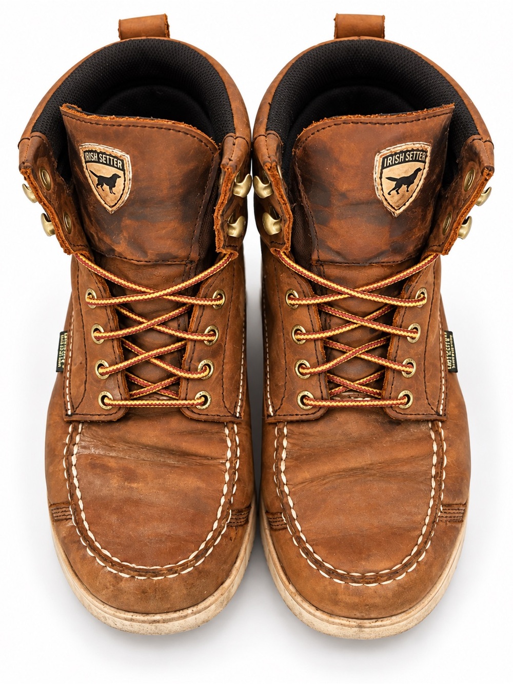 Irish Setter Men's Tan/Brown Leather Moc Toe Work Boots